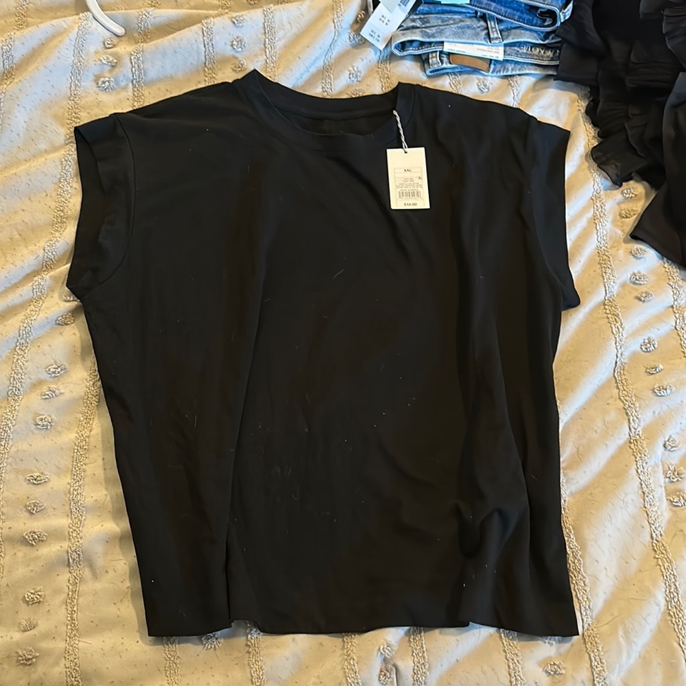 A new day cap sleeve T